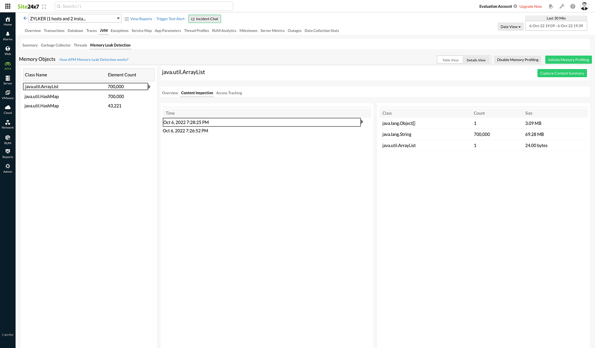 Content inspection metrics