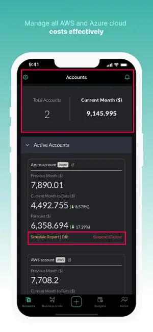 accounts screen