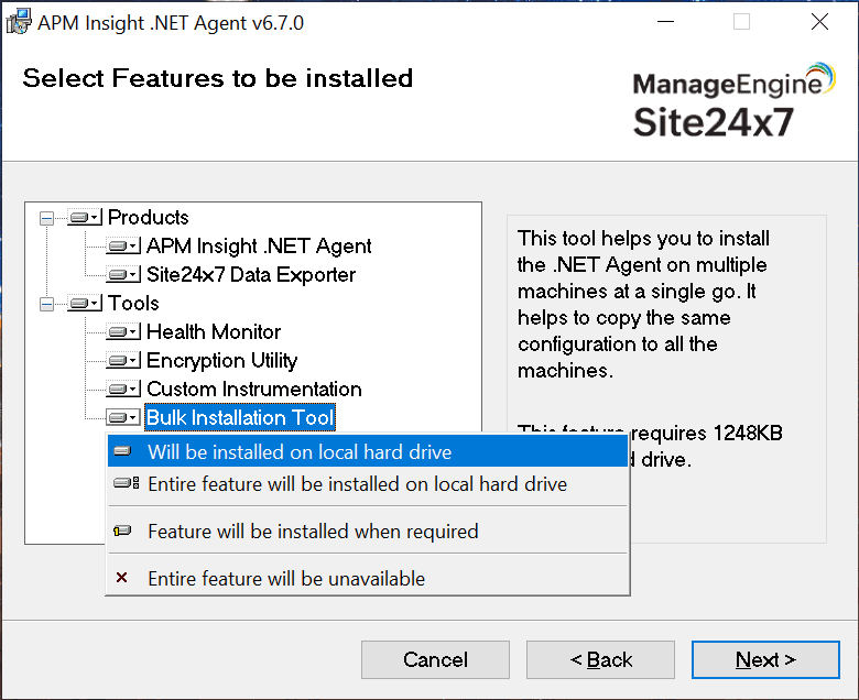 Bulk installation tool